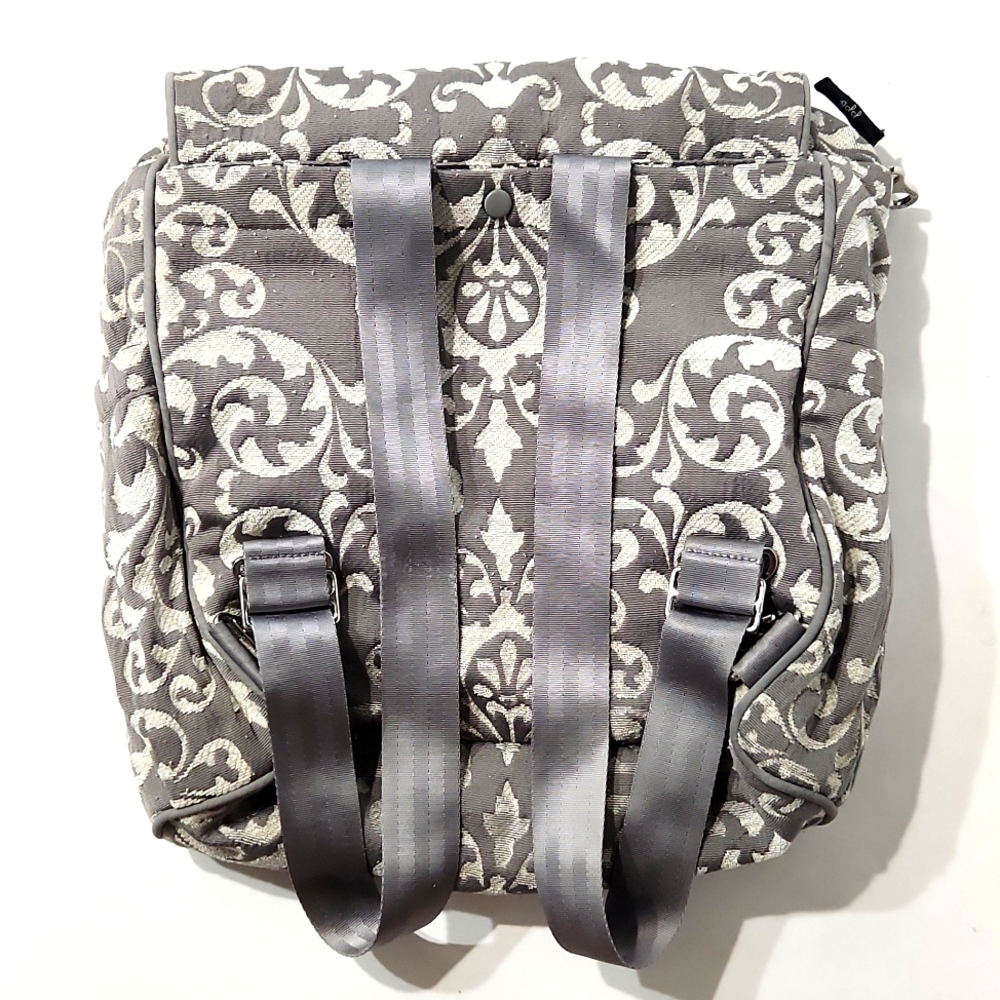 Petunia Pickle Bottom Backpack Diaper Bag Gray & Cream - Picture 3 of 10